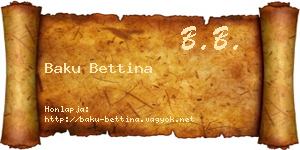 Baku Bettina névjegykártya